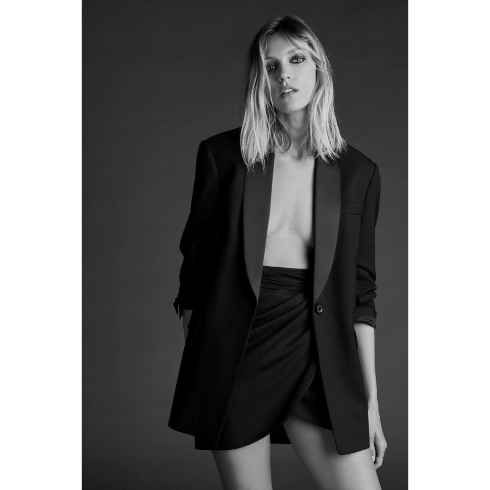 ZARA BLACK DRAPED MINI SKIRT